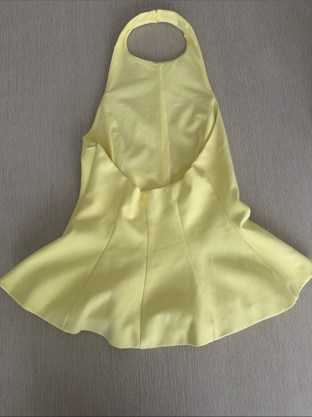 Zara Pale Yellow Halter Peplum Camisole - Picture 6 of 15